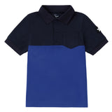 Royal Blue Colorblock Short Sleeve Polo