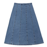Denim Maxi Paneled Skirt