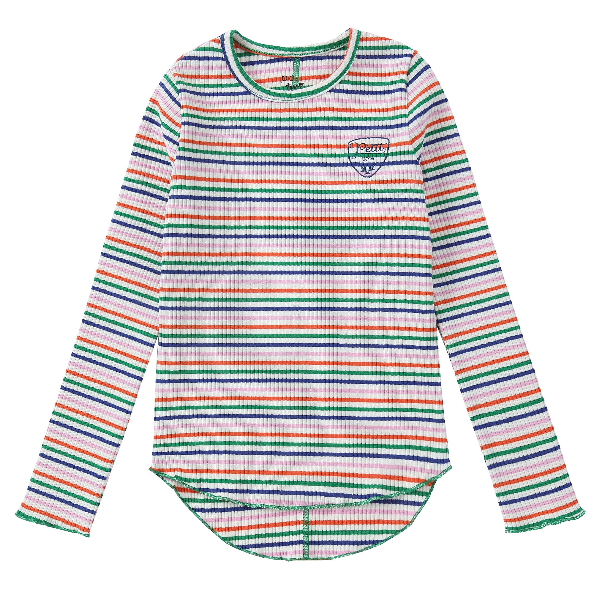 White & Colorful Striped T-Shirt