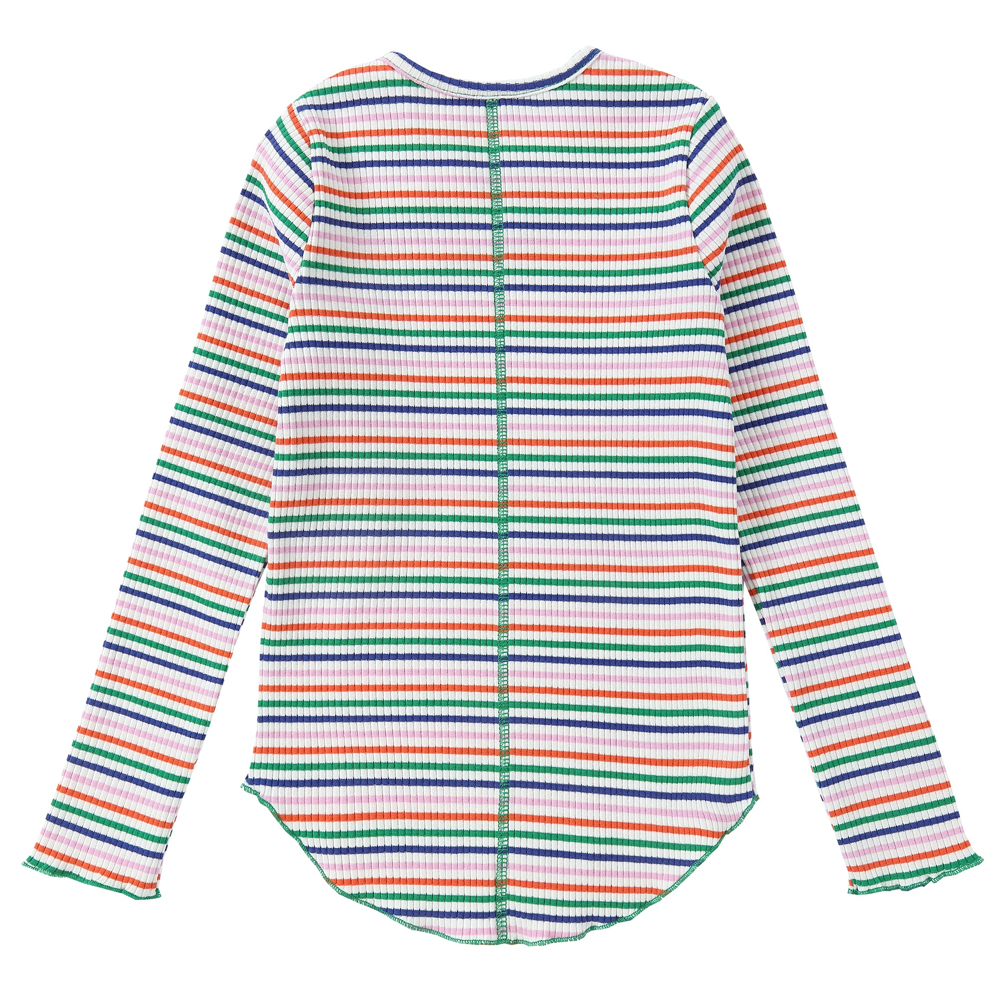 White & Colorful Striped T-Shirt