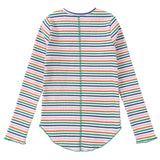 White & Colorful Striped T-Shirt