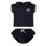 Navy Collared T-Shirt Set With Tennis Patch Set