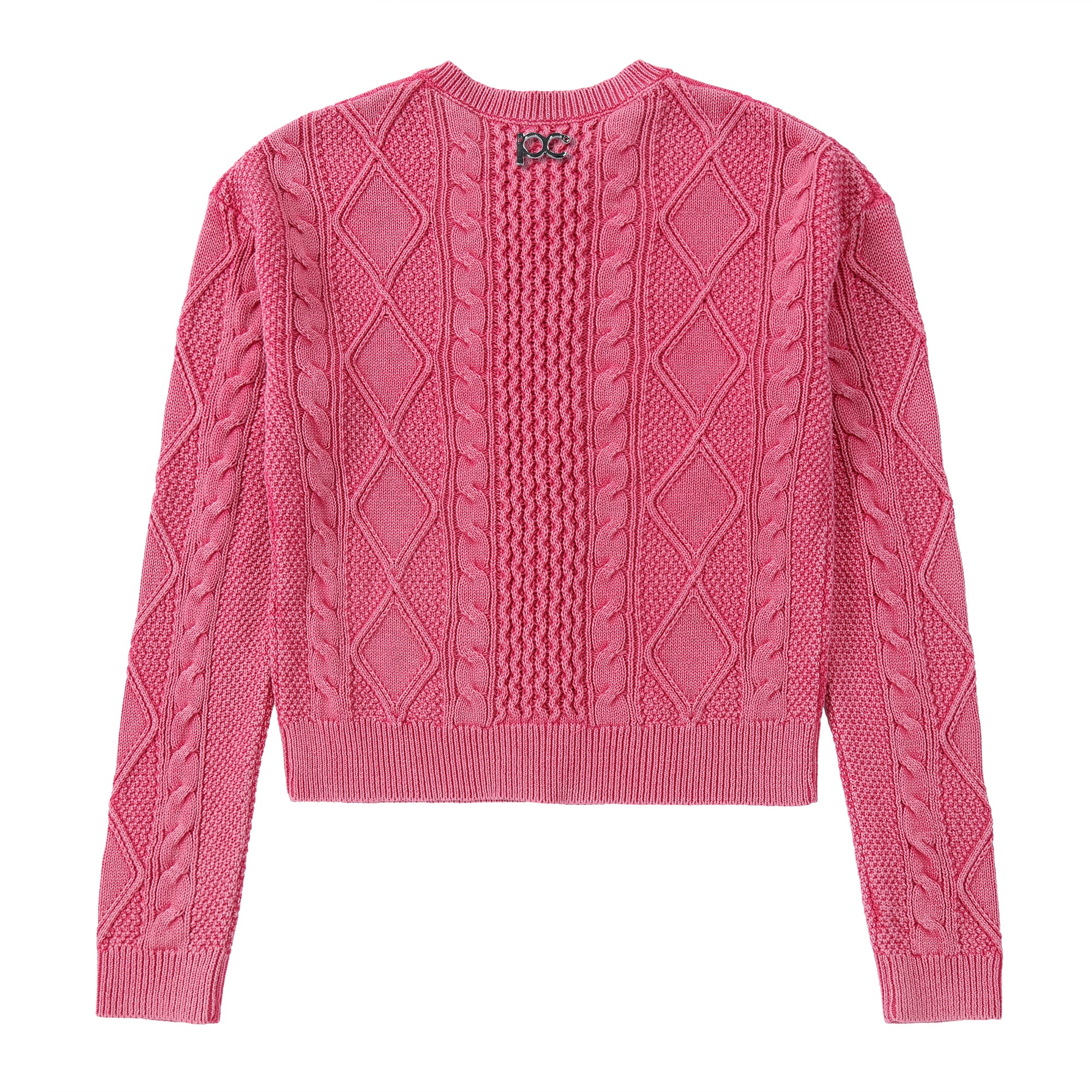 Pink Cable Knit Cardigan