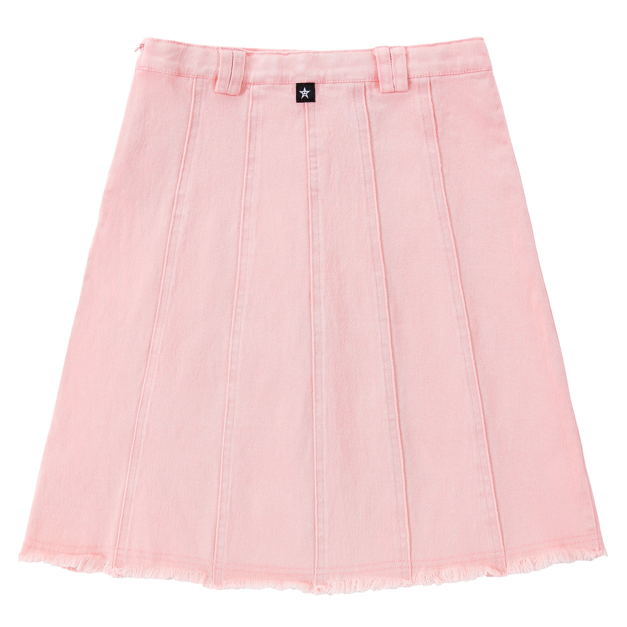 Pink Chino Paneled Button Skirt
