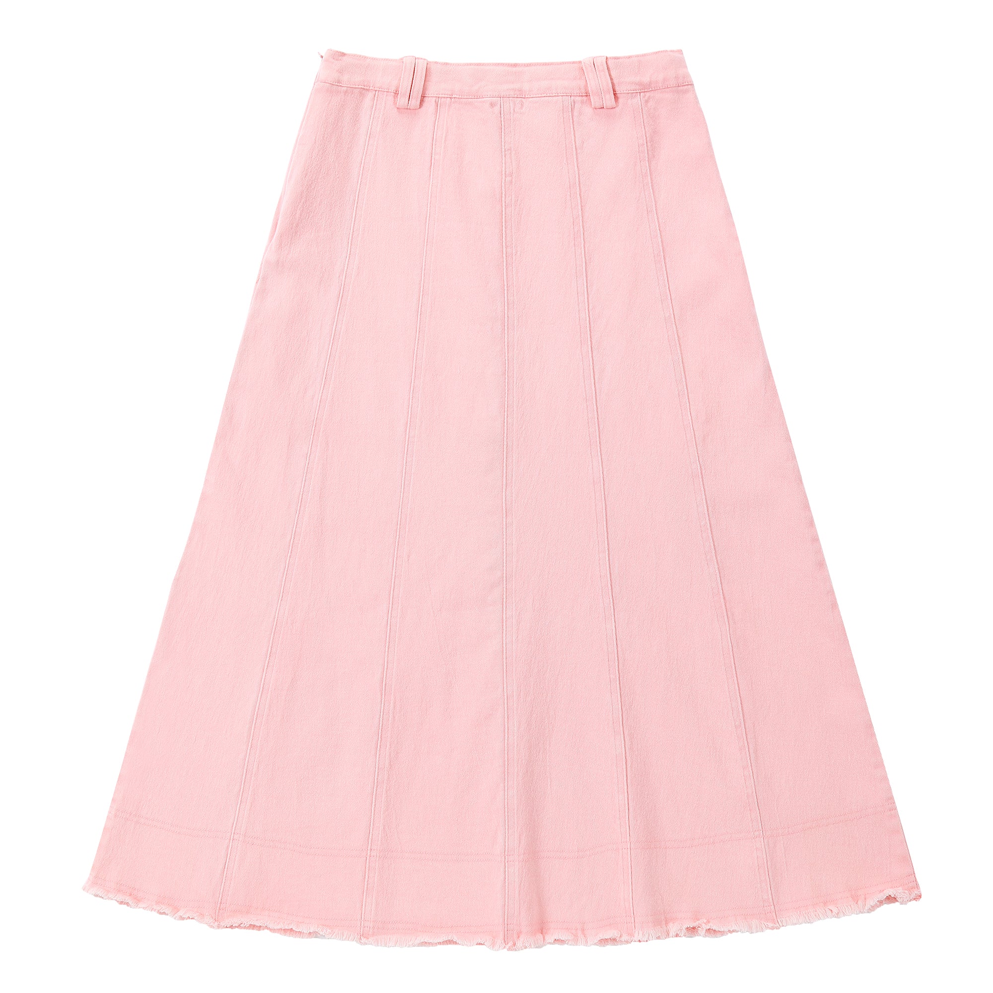 Pink Paneled Maxi Button Skirt