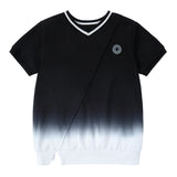 Black Dip Dye V-Neck T-Shirt