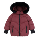 Girls Maroon & Black Winter Coat