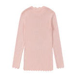 Light Pink Scalloped Edge Sweater