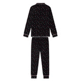 Teen Black Colorful Button Down Polka Dot Pajama