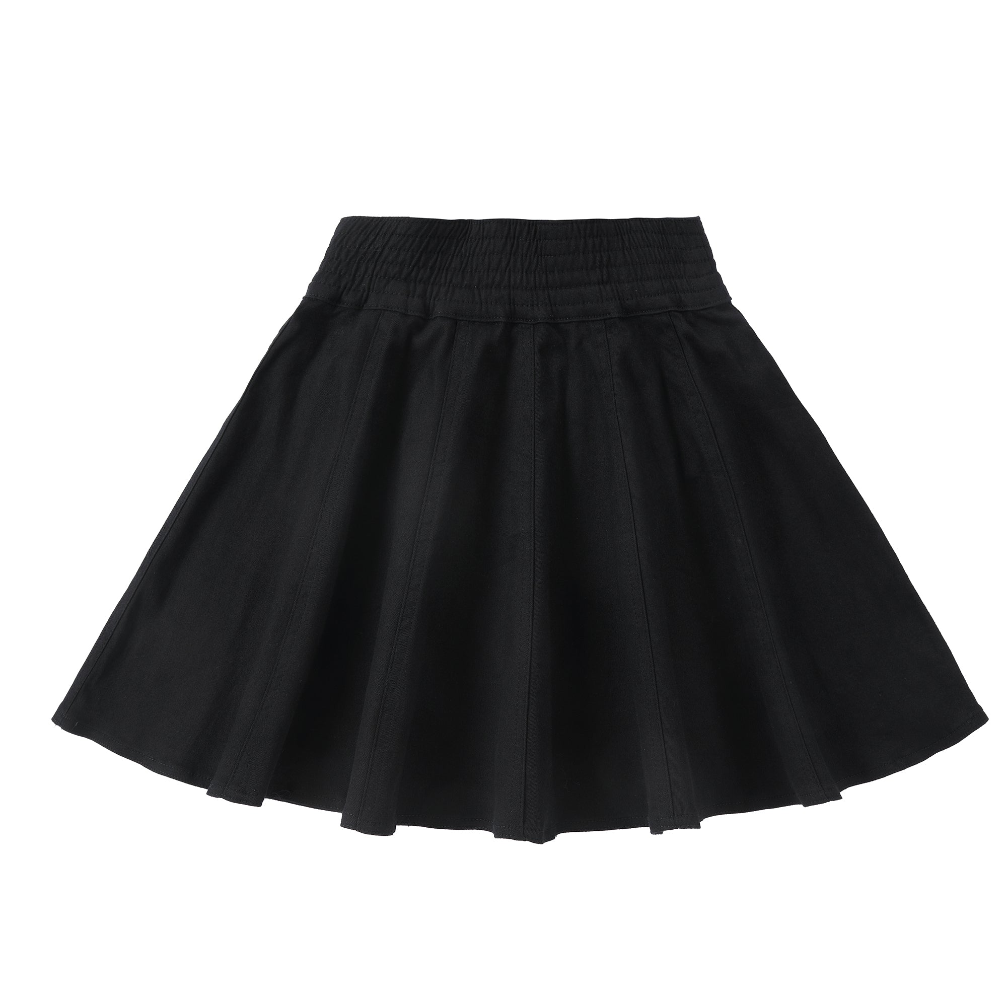 Black Shirred Skirt