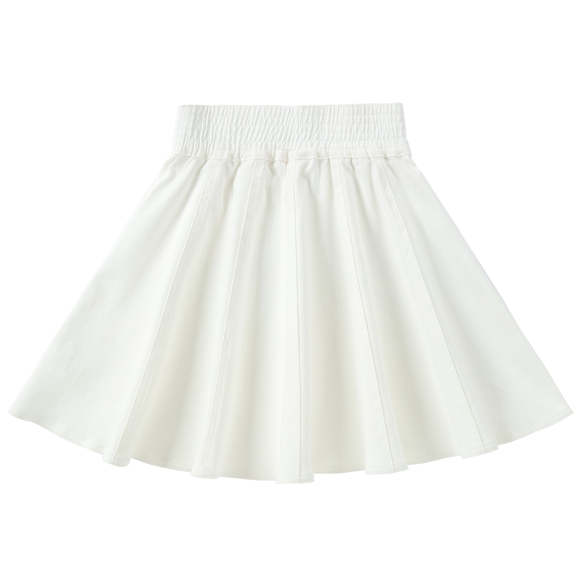 White Shirred Skirt
