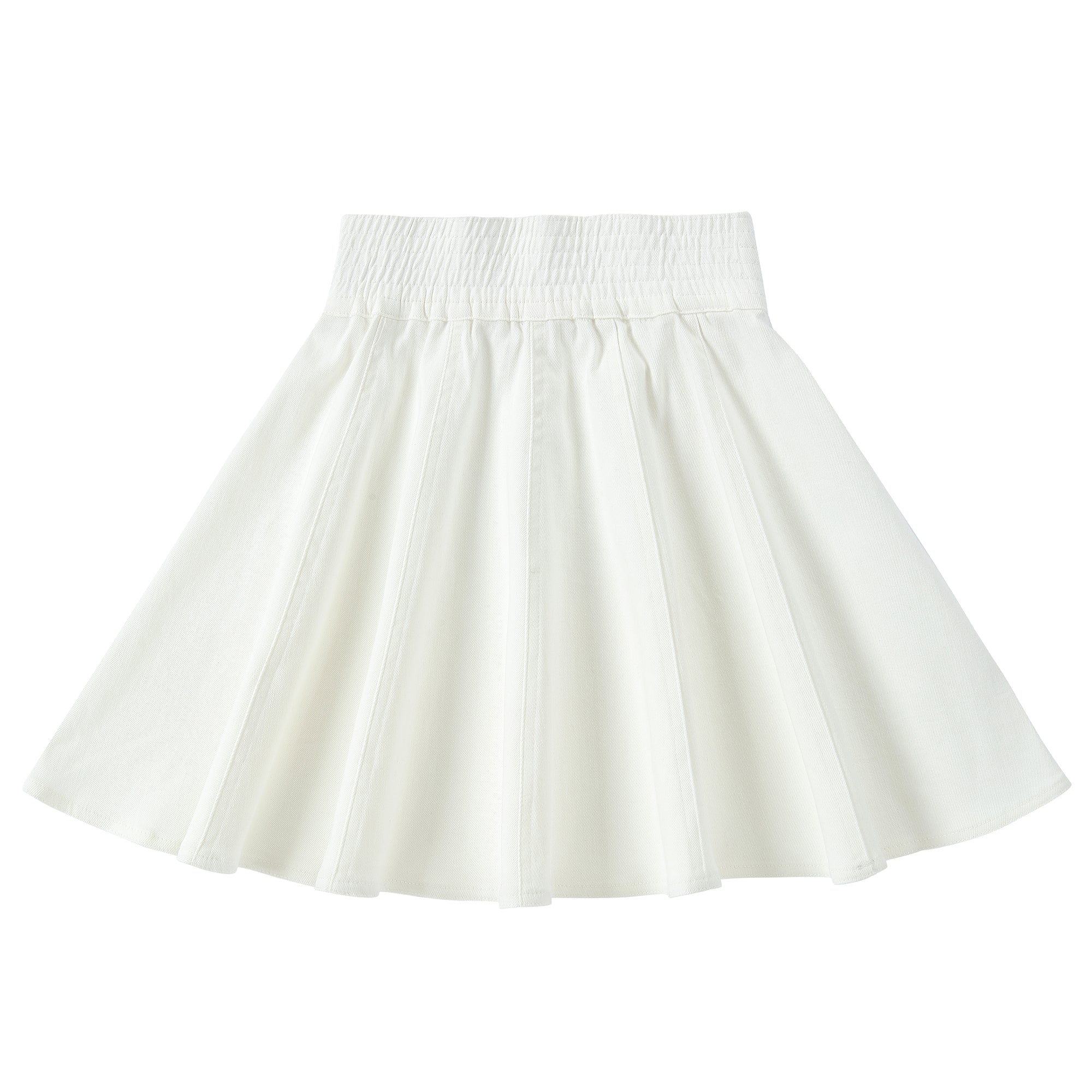 White Shirred Skirt