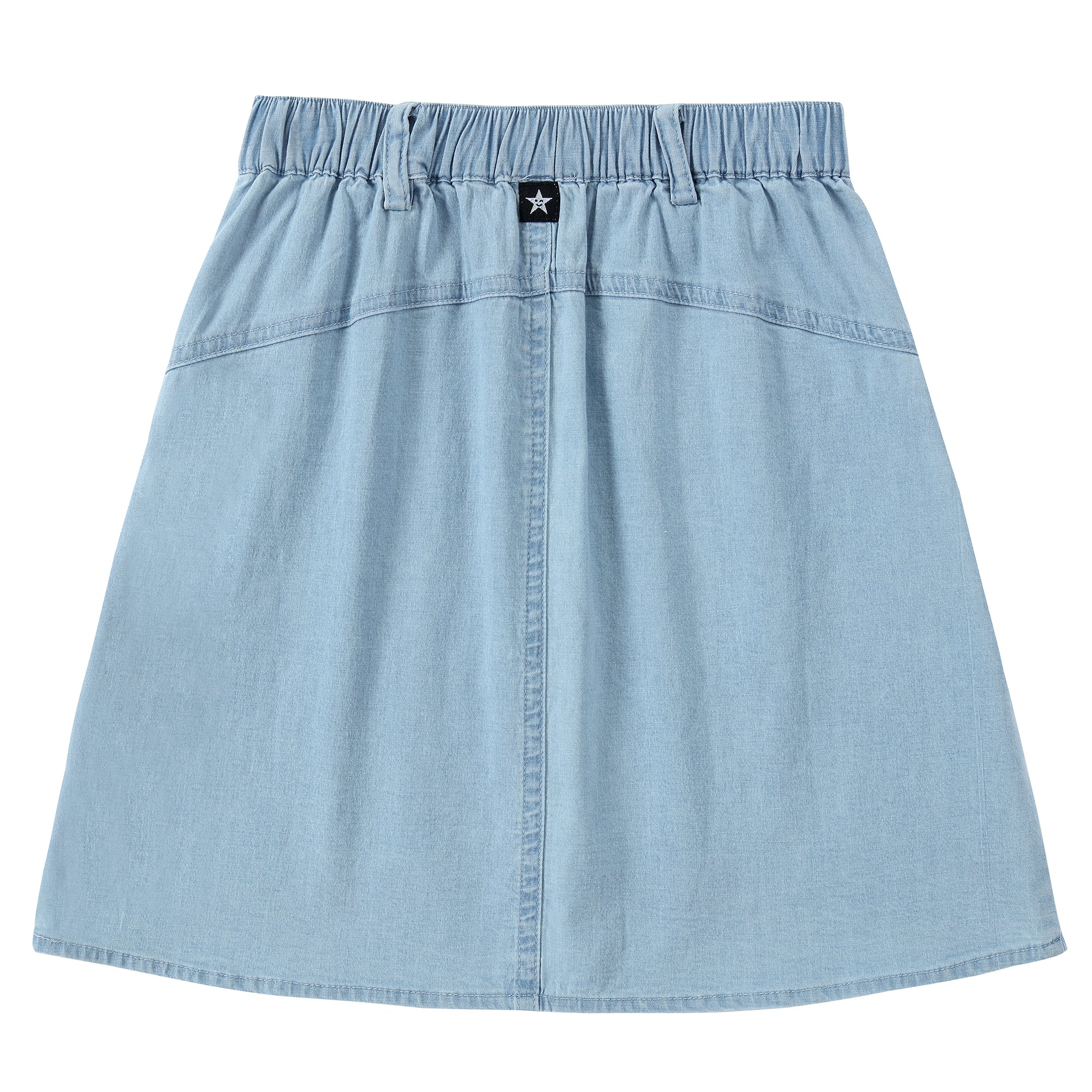 Light Denim Braided Pocket Skirt