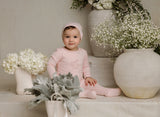 Baby Girls Pink Horse Appliqué Footsie