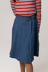 Denim Wrap Bow Skirt