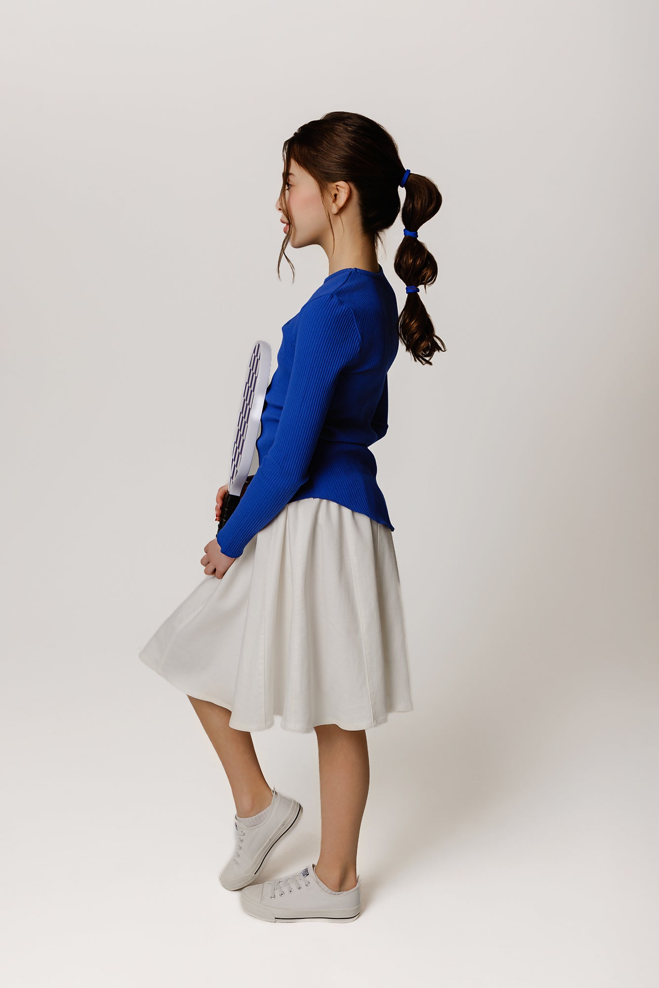 White Shirred Skirt