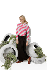 Teens Berry Polo with Diagonal Stripe