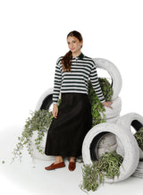 Teens Green Striped Cropped Polo