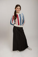 Color Block Open Knit Sweater