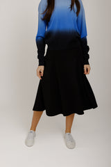 Black Jersey Yoke Skirt