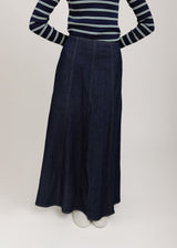 Dark Denim Paneled Skirt