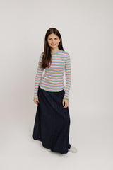 White & Colorful Striped T-Shirt