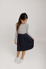White & Colorful Striped T-Shirt