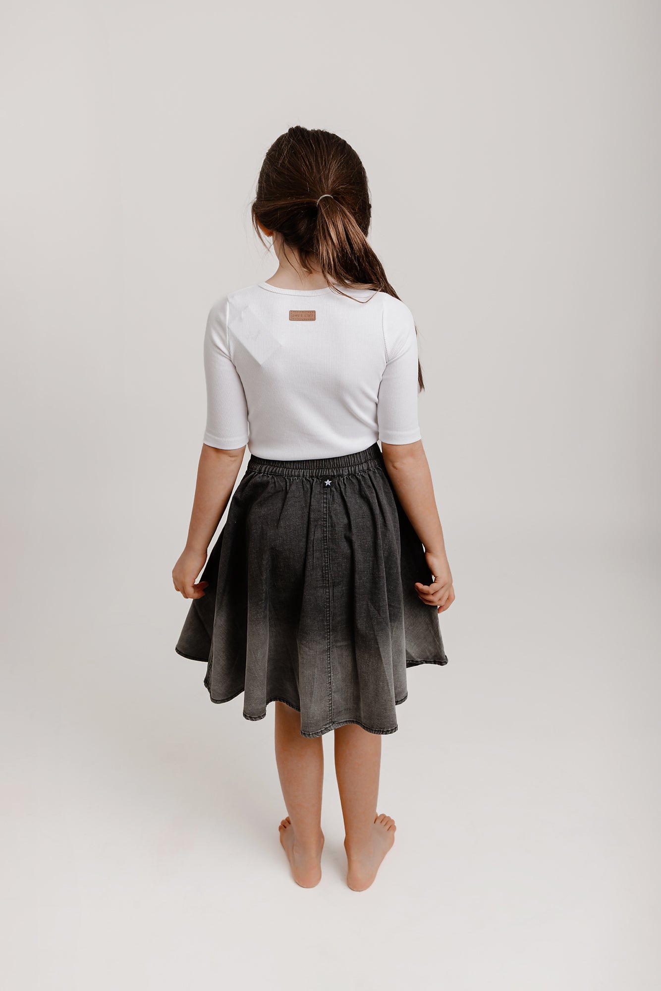 Black Denim Ombre Skirt