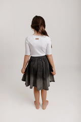 Black Denim Ombre Skirt