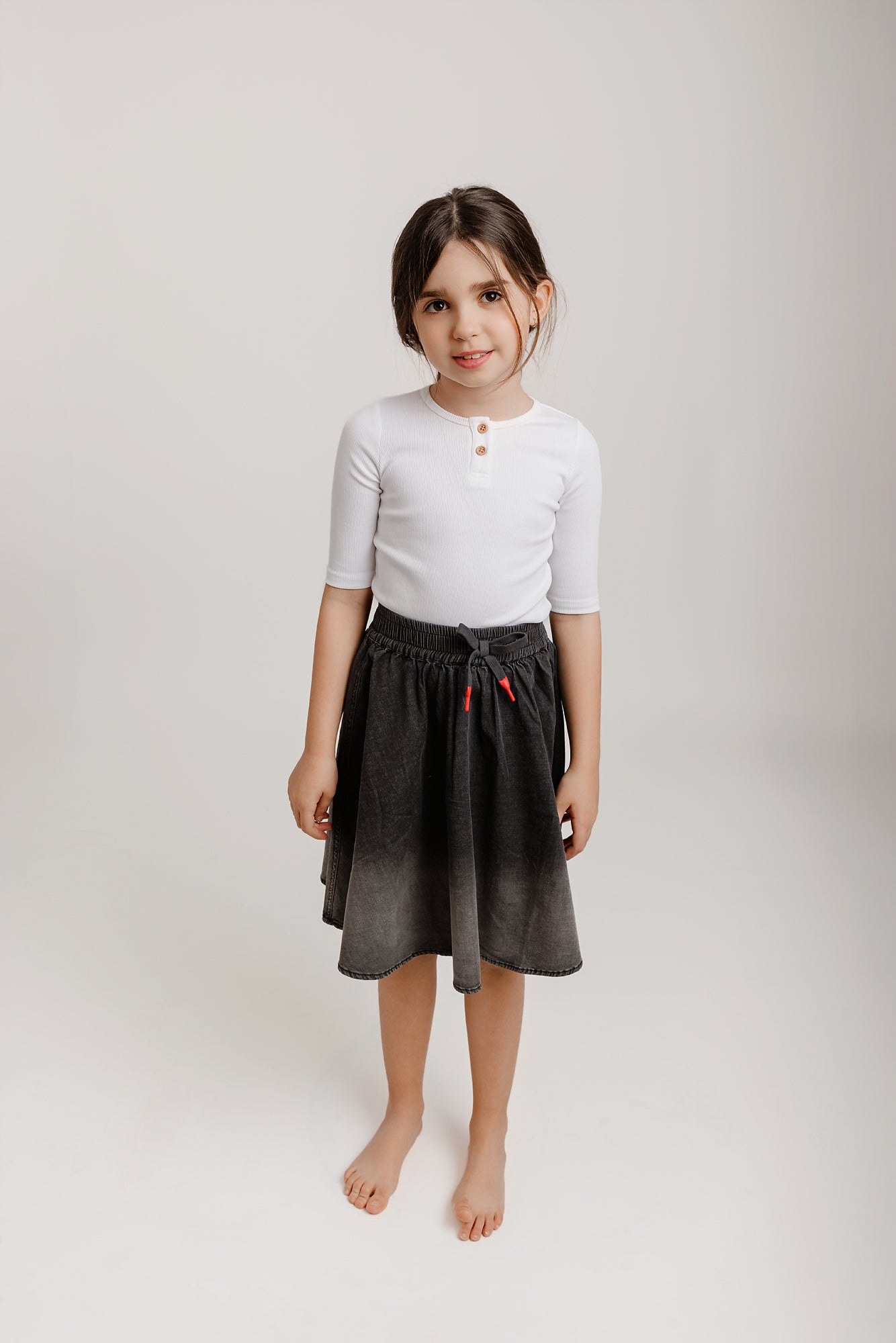 Black Denim Ombre Skirt