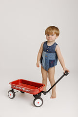 Denim Remix Pocket Romper