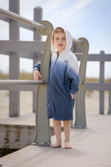 Blue Hooded Terry Dress