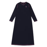 Navy Nightgown With Pink Accents