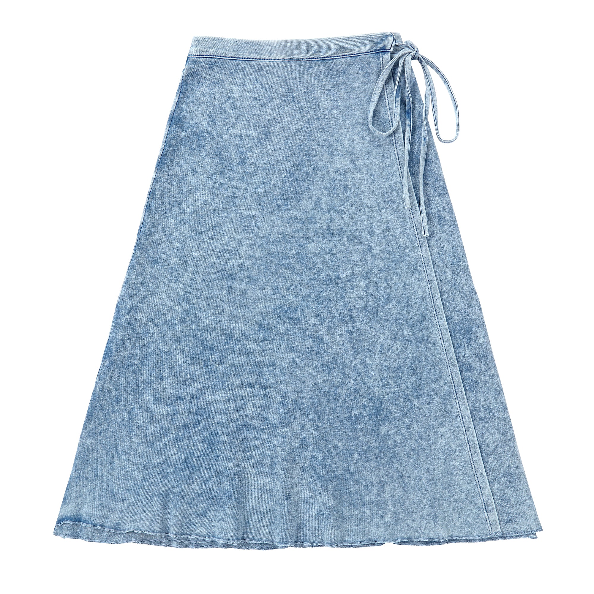Light Blue Denim Wrap Skirt