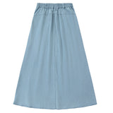 Light Denim Pocketed Skirt