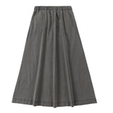 Grey Denim Bow Skirt