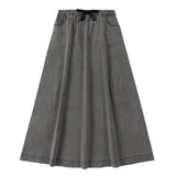 Grey Denim Bow Skirt