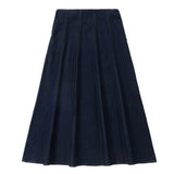 Dark Denim Paneled Skirt