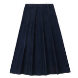 Dark Denim Paneled Skirt