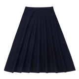 Navy Woven A-line Skirt