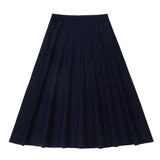 Navy Woven A-Line Skirt