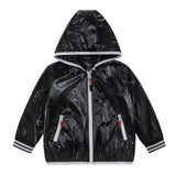 Black Raincoat with Red Accent