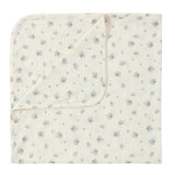 Blue Floral Striped Blanket