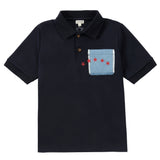 Perfect Petals Navy Polo