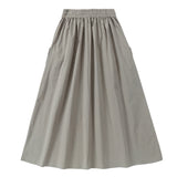 Olive Shirred Skirt