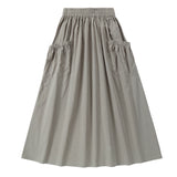 Olive Shirred Skirt