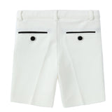 Ivory/ Black Trim Shorts- Matches Blazer