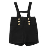 Black Pique Overalls