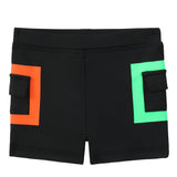 Black & Neon Swim Shorts