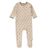 Beige Bow Footie
